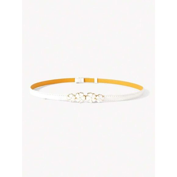 White Floral Accent Belt M1829 main image 5